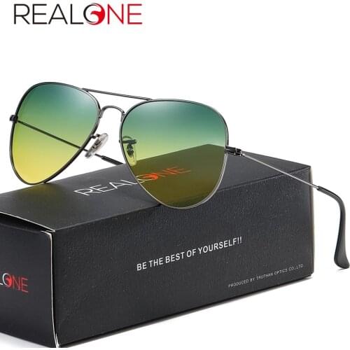 Unisex Pilot Day-Night Glasses with Tinted Polarized Lenses for Women and Men Fishing Sunglasses At Night Vision Glasses 3025