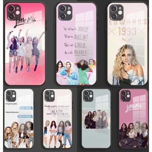 Glass Soft Silicone Balck Case Shell for iPhone 12 11 Pro X XS Max XR 8 7 6 Plus SE 2020 S Cover little mix holiday