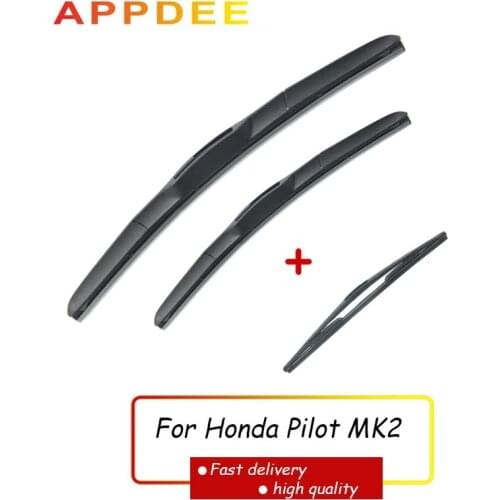 APPDEE Wiper Front & Rear Wiper Blades Set Kit For Honda Pilot MK2 2009-2015 Windshield Windscreen 22"+21"+14"