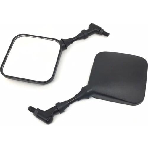 Pair 10mm Universal Black Square Motorcycle Rearview Side Mirrors Dual Sport bike For Harley Honda Yamaha Suzuki Kawasaki