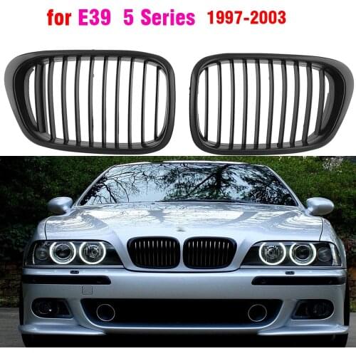 Front Center Matte black Wide Kidney Hood Grille Grill For BMW E39 525 528 530 535 M5 1997 2003