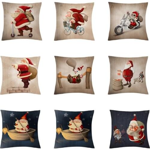 Christmas cartoon Santa Claus pillowcase cushion cover pillowcase cute creative back cushion cover sofa cushion cover