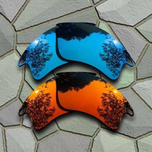 Sky Blue&Red Orange Sunglasses Polarized Replacement Lenses for Oakley Fast Jacket XL