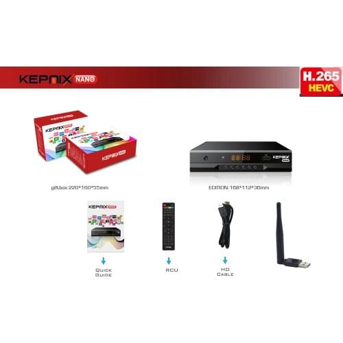 Kepnix nano h.265 sunplus cpu hevc satellite receiver 1m more