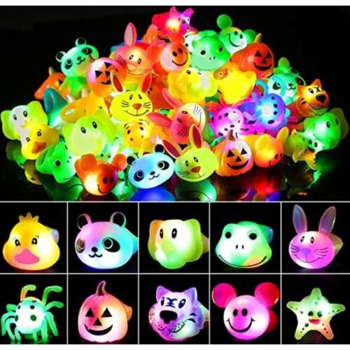 Glow soft rubber animal ring flash finger lamp childrens gift