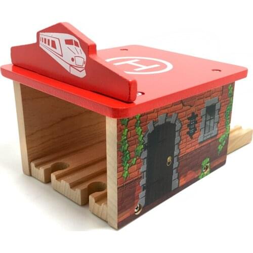 Track Track Scene Game Toys P116 Free Shipping Beech Wood Multifunctional Garage Wooden Compatible Train Track Children