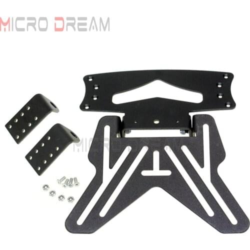 1 Set Universal Adjustable Black Motorcycle Rear Number Plate Hanger Bracket + Slide in Mounts for Honda Yamaha Suzuki Kawasaki