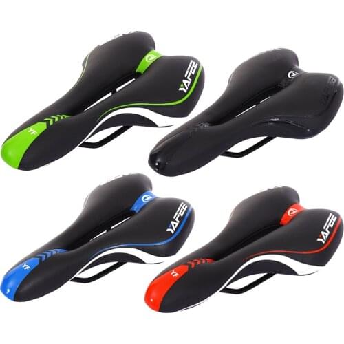 Bicycle Saddle Breathable PU Leather Hollow Cushion Comfortable Road MTB Bike Saddle Gel Shock Absorption Cycling Seat Cushion