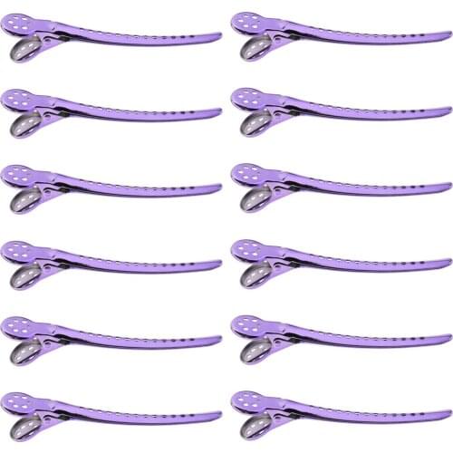 12x Fashion Salon Barber Hair Style Sectioning Grip Clamps Alligator Clips