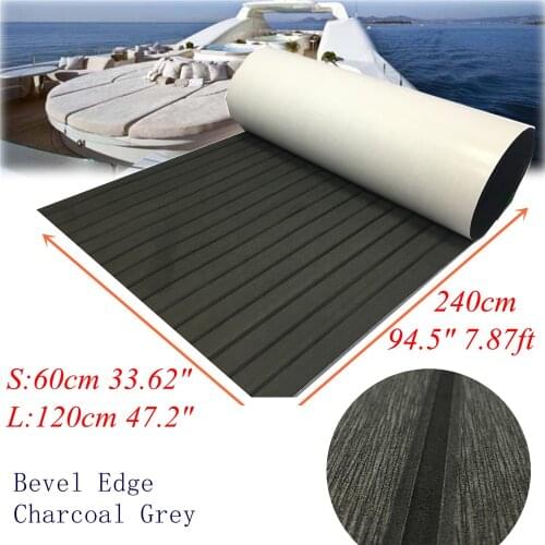 2 Size Boat Teak Decking Sheet Marine Flooring Carpet With Bevel EVA Synthetic Mat Pad Charcoal Grey Yacht Boats Accessories