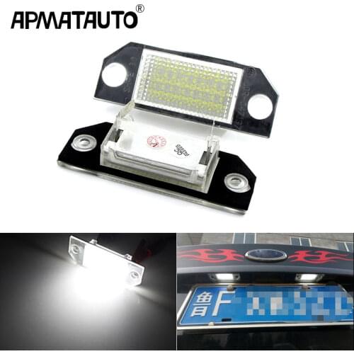2pcs CANbus Error Free Car LED License Number Plate Light Lamp 3W White Light fit for Ford Focus 2 C-Max 12V Plug and play