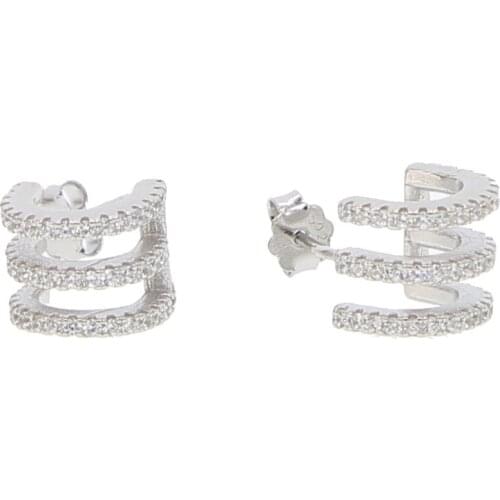 925 sterling silver minimalist stackable micro pave cz earring stud half circle charm beads earring stud dainty jewelry