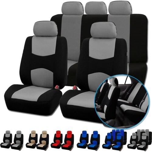 Automobiles Seat Covers Full Car Seat Cover Universal Fit Interior Accessories Protector Color Gray Car-Styling