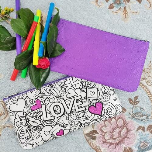 Childrens educational toys graffiti pencil case, Stationery Pouch Zipper Bag, Classroom Arts and Crafts, Travel Toys