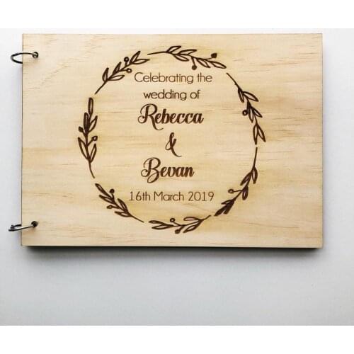 Personalised wooden guest book Rustic Wedding guest book Wedding memory Engraved Custom guest book