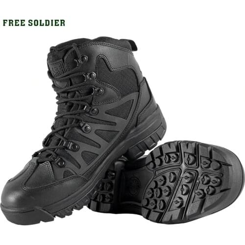 FREE SOLDIER ,Hiking Shoes For Mountain,Shoes For Camping,Climbing Imported Leather Breathable Outdoor Sports Tactical Men Boots