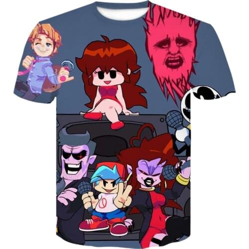 Friday Night Funkin Game 3D Printed T-shirts Fashion cool Short Sleeve Tshirt Video Game Clothes tshirt Personality t-shirt