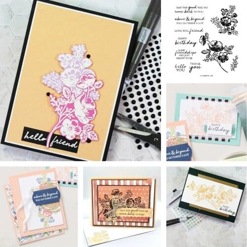 Delicate Flowers New Cutting Dies and Stamps Scrapbook Dariy Decoration Stencil Embossing Template Diy Greeting Card Handmade