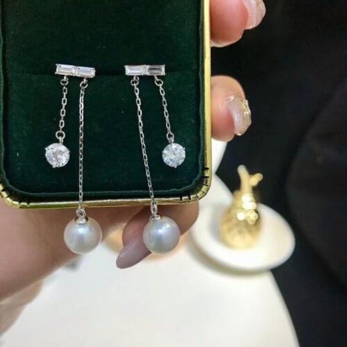 Beautiful 925 Silver Earrings Findings Mountings Settings Jewelry Parts Fittings for Pearls Coral Jade Agate Beads Stones