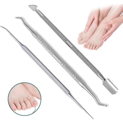 3pcs Toe Nail Care Hook Ingrown Double Ended Ingrown Toe Correction Lifter File Manicure Pedicure Toenails Clean Foot Care Tool