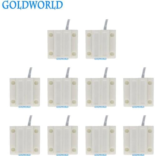 10pcs MC-38 Wired Door Window Sensor Magnetic Switch for Home Alarm System,When Sensor together,normally Closed NC