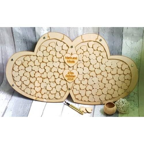 Wedding Guestbook Alternative, Guest Book Drop Box, Double heart dropbox, Large drop top guestbook, Mr & Mrs Guestbook