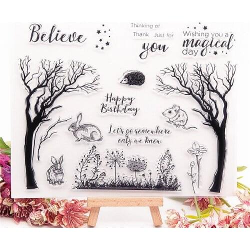 21.5x17.5cm forest transparent seal clear stamps silicone seal TPR roller stamps DIY scrapbook album / card Cutting dies
