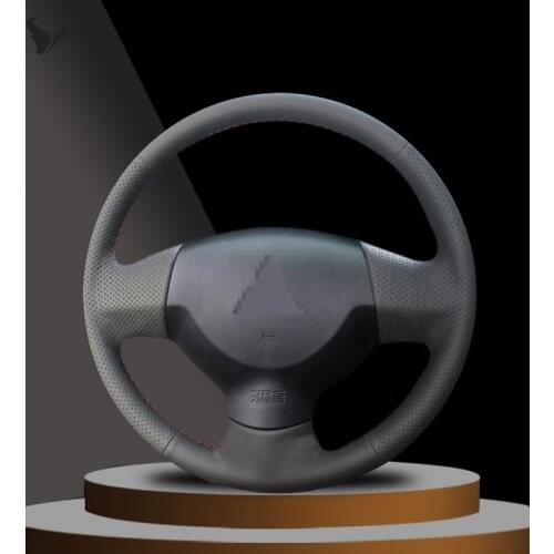 Hand-stitched Black Artificial Leather Steering Wheel Cover for Mitsubishi Lancer EX 10 Lancer X Outlander