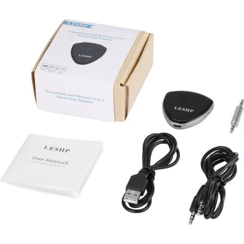 LESHP Heart Shaped Transmitter & Receiver 2 in 1 Wireless Audio Handsfree Adapter CSR8670 for Headphone Speaker