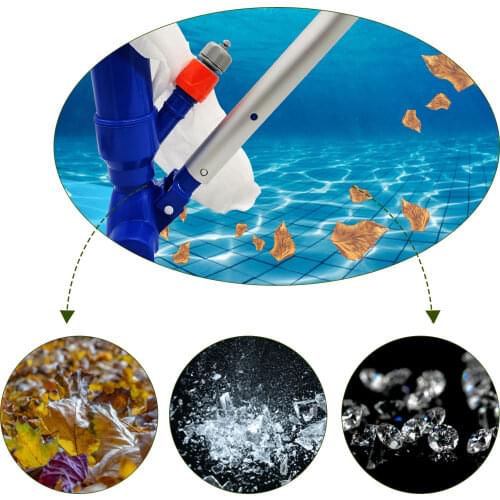 Swimming Pool Cleaning Tool Set Multifunctional Vacuum Cleaner Suction Head with Connection Handlebar Mesh Bag Snap for Pool