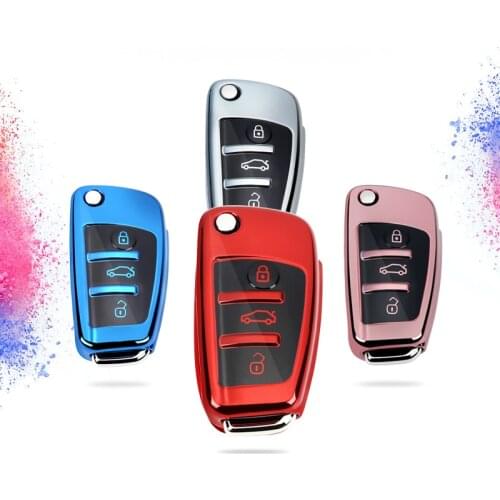 High quality New Soft TPU Full Cover Car Key Case Shell For Audi C6 A7 A8 R8 A1 A3 A4 A5 Q7 A6 C5 Auto Styling HolderAccessories