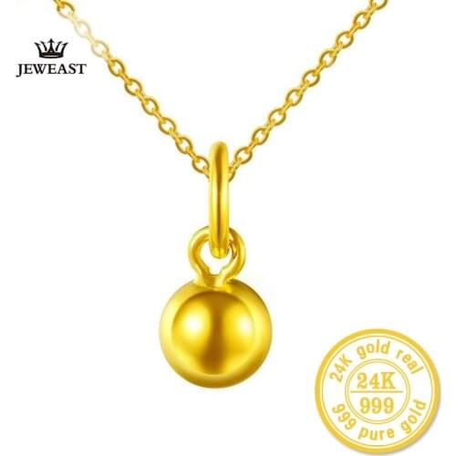 ZZZ 24k Pure Gold Small Round Beads Pendants For Women Simple Classic Charms Delicate Elegant Fine Jewelry Hot Sale 2020 New
