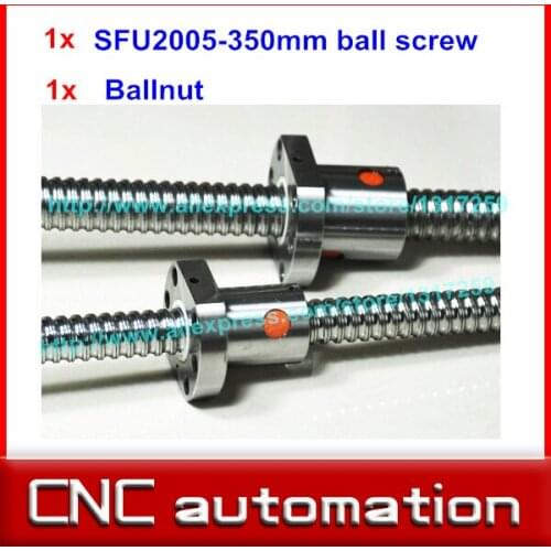 1pcs 350mm 2005 Ballscrew rail with 1pcs Flange single ballnut for CNC XZY Table