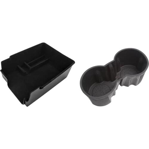 1 Pcs Center Console Car Water Cup Holder & 1 Pcs Car Central Armrest Storage Box
