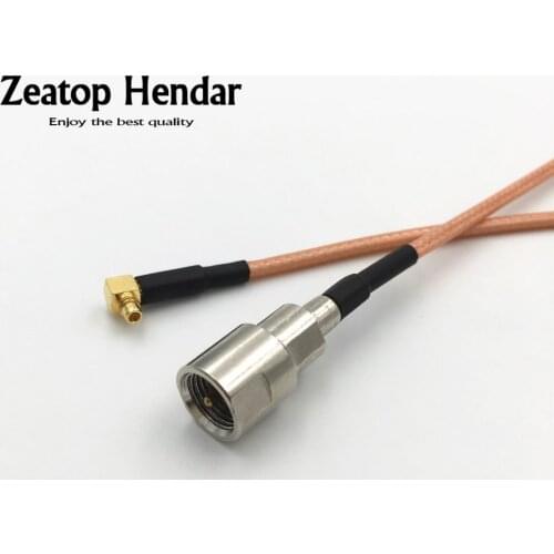 1Pcs RG316 Wire FME Male Plug to MMCX Male Right Angle Jack RF Coaxial Cable Connector 10CM 15CM 20CM 30CM 50CM 1M