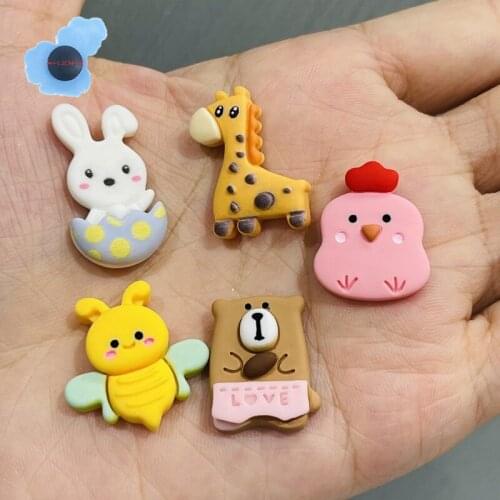 1pcs Resin Lovely Giraffe Rabbit Shoe Decorations Garden Shoes Accessories Fit Croc Jibz Charm Kids X-mas Present