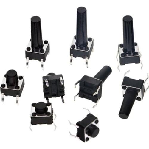 1000pcs 6*6x4.3mm 6X6X5mm DIP Tactile Tact Mini Push Button Switch Micro Switch Momentary DIP-4 6X6X6 6x6x7 6x6x8 6x6x9 6x6x10