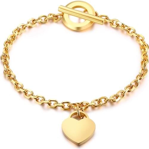 2021 Female ins wind titanium steel and peach heart small accessories love rose three-color and trendy bracelet for men