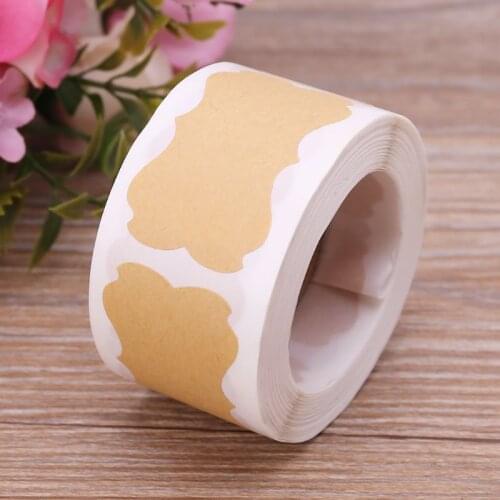 300pcs Vintage Blank Kraft Label Handmade Sealing Sticker For Gift Cake Baking Sealing Packaging DIY