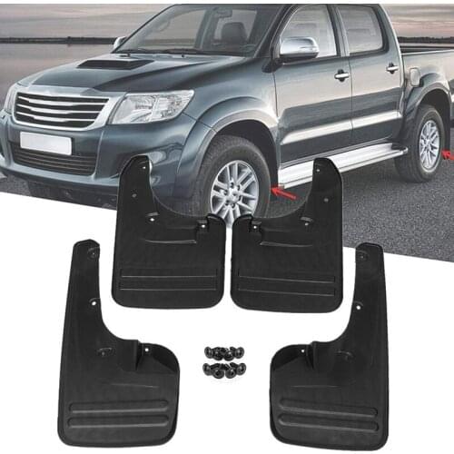 4X Front & Rear Mud Flaps Splash Guards-Fender for Toyota Hilux Vigo 2005 - 2014 Plastic Direct Bolt Installation Exterior Parts