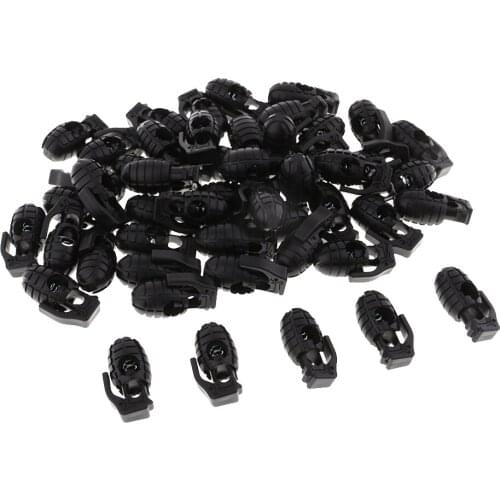 50pcs Novelty Plastic Toggle Spring Clasp Stop Single Hole Cord Locks for Paracord Lanyard