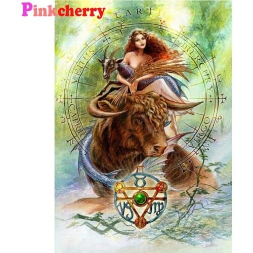 Diamond painting12 Zodiac Constellation cross stitch diamond embroidery full rhinestone picture Aries Taurus girl mosaic decor