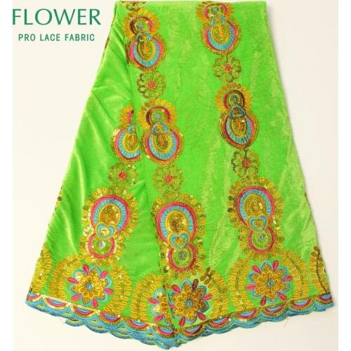 African Sequins Velvet Lace Fabrics In Green For Nigerian Christmas Prom And Traditional Wedding Dresses Sewing Velvet Laces