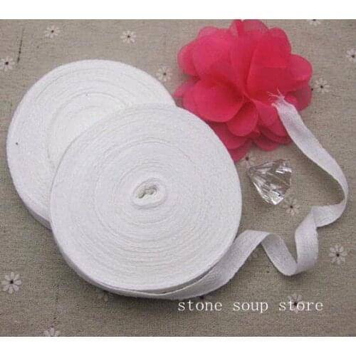 2 Roll White Cotton Shoulder Strap Webbing Ribbon Tape Thin Belt Sewing Bag Craft Decor DIY Garment Accessories 10mm*11.5M