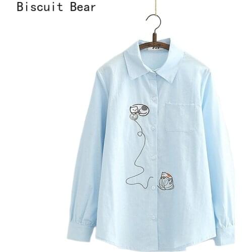 Синие блузки Biscuit Bear China At AliExpress