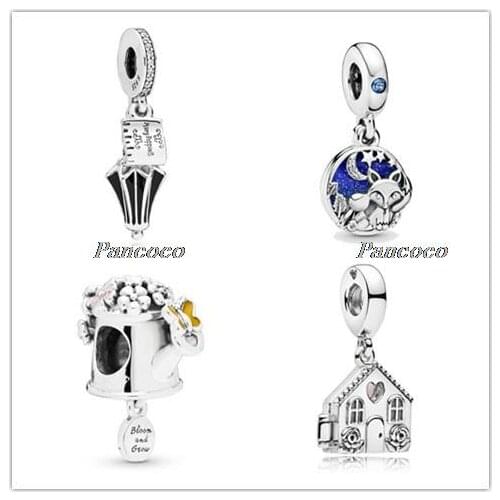 925 Sterling Silver Bead Charm Fox & Rabbit Dangle Charm Fit Pandora Bracelets & Necklace Women Diy Jewelry