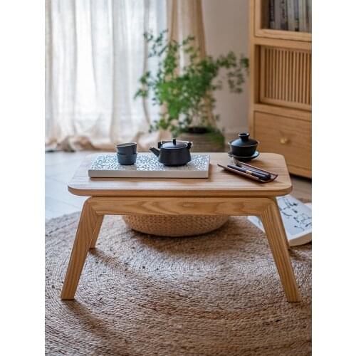 Ash Wood Tatami Table Zen Tea Table Small Coffee Table Low Table Balcony Bay Window Table Kang Table