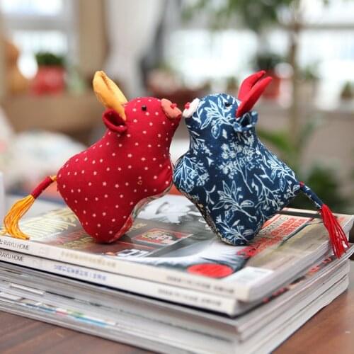 DIY Embroidered Material Cattle Decor Cute Lucky Cow Baby Ping'an Fu Hand Embroidered Diy Self Embroidered Doll Sachet Orname