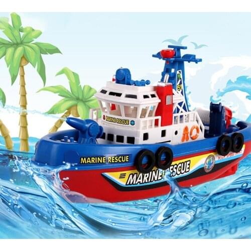 Electric Water-Spraying FIre Boat With Light and Music Toys in Toy water Electric Children Play the Bath N4B7