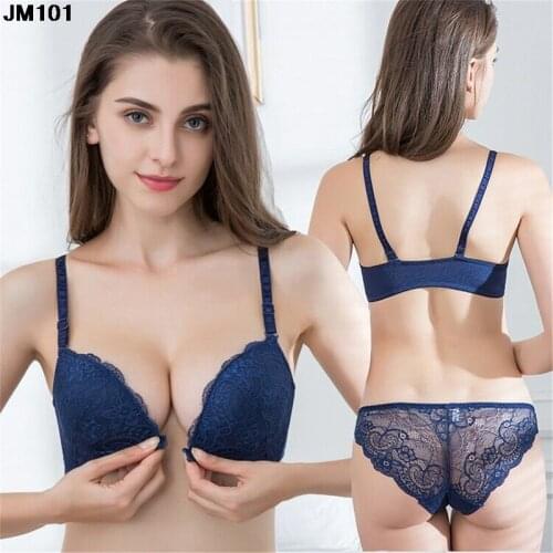 European American Sexy Lace Front Buckle Bra Without Steel Ring Gather Adjustable Underwear Harajuku Women Comfortable Bra Sets